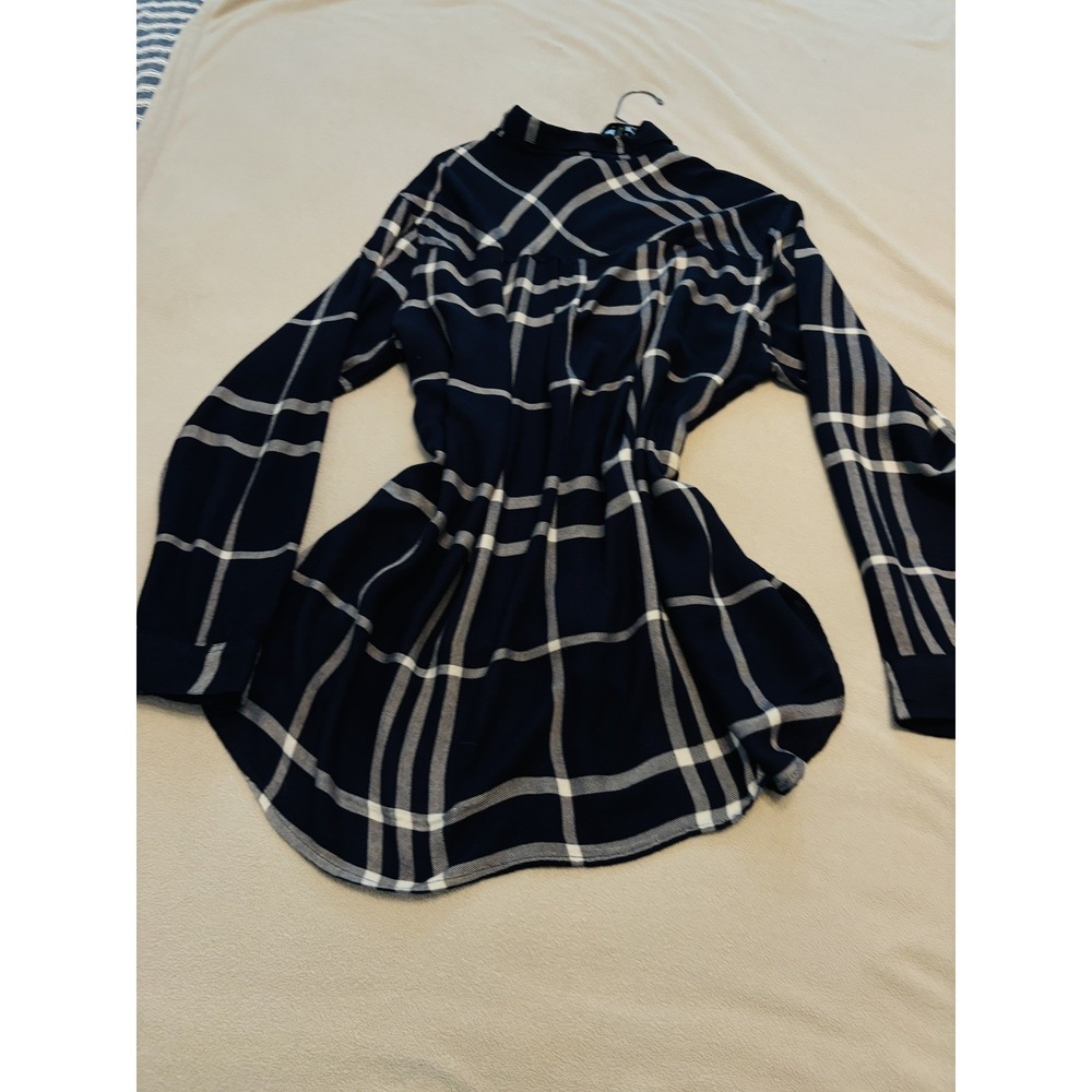 Old Navy Black Gray Plaid Button Front Long Sleeves Size XXL Women's "Classic"